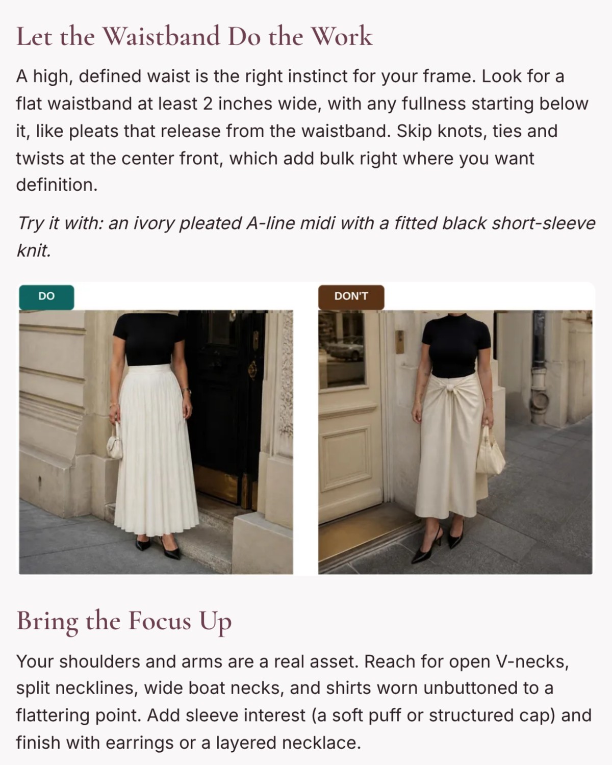 Sample lookbook: tips for your frame